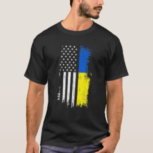 Oekraïense Amerikaanse vlag T Pride Ukraine USA T-shirt