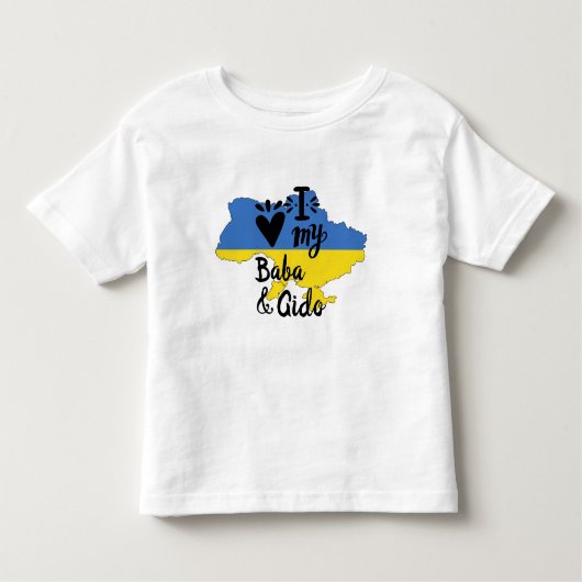 Oekraïense Baby  Ik hou van mijn Baba Gido kleding Kinder Shirts (Voorkant)