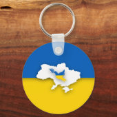 Oekraïense bicolorvlag, vredesduif sleutelhanger (Voorkant)