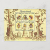 Oekraïense bijenteeltstempel briefkaart (Voorkant)