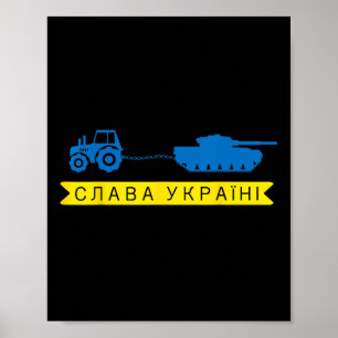 Oekraïense boer steelt tractor Russische tank meme Poster