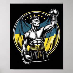 Oekraïense bokser Patriotische bokser Oekraïne Vla Poster