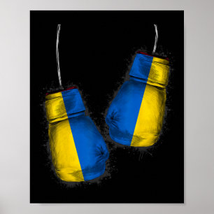 Oekraïense Boksliefhebbers Cadeaus Vlag Vecht Hand Poster