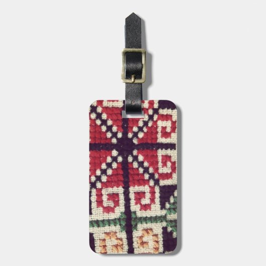 Oekraïense borduurvrouw bagagelabel (Voorkant verticaal)