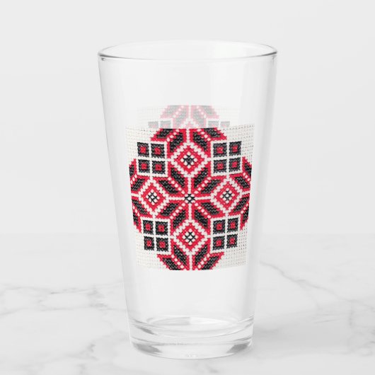 Oekraïense borduurvrouw glas (Achterkant)