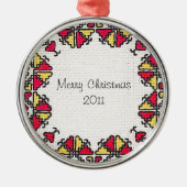 Oekraïense borduurvrouw metalen ornament (Voorkant)