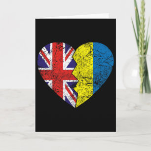 Oekraïense Britse Vlaggen Hart Verenigd Koninkrijk Kaart