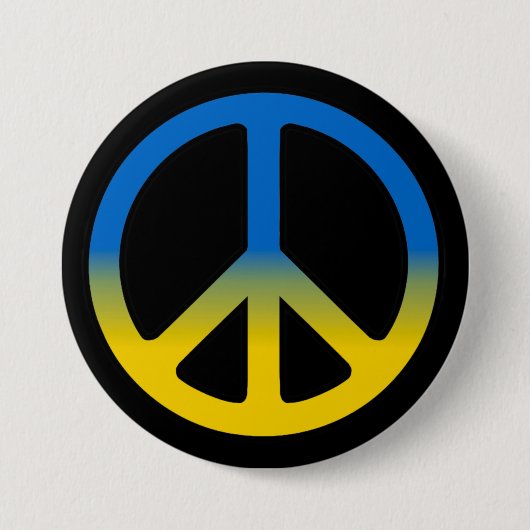 Oekraïense Button voor vredesgebaren Klassieke Ron (Voorkant)