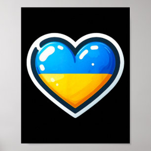Oekraïense Bynner-fan Oekraïense vlag Cute Heart  Poster