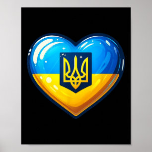 Oekraïense Bynner Fan Oekraïne Vlag Kunst Hartelij Poster