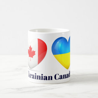 Oekraïense Canadese Mok van het vlaggenhart