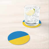 Oekraïense coster ronde kartonnen onderzetter (Insitu)