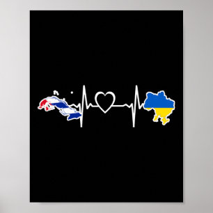 Oekraïense Cun Vlag - Oekraïne Cu Hartslag  Poster