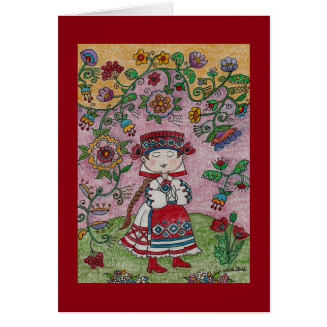 Oekraïense danser en Flowers Folk Art (Voorkant)