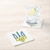 Oekraïense driekleurige getextureerde vlag van Oek Kartonnen Onderzetters (Insitu)