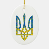 Oekraïense driekleurige getextureerde vlag van Oek Keramisch Ornament (Voorkant)