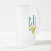 Oekraïense driekleurige getextureerde vlag van Oek Matglas Bierpul (Voorkant rechts)