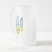 Oekraïense driekleurige getextureerde vlag van Oek Matglas Bierpul (Voorkant links)