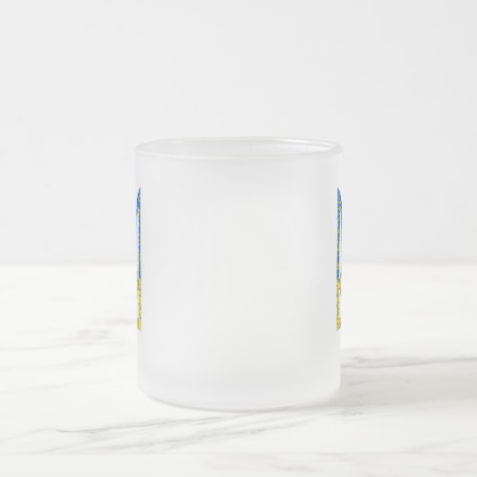 Oekraïense driekleurige getextureerde vlag van Oek Matglas Koffiemok (Center)