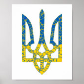 Oekraïense driekleurige getextureerde vlag van Oek Poster (Voorkant)