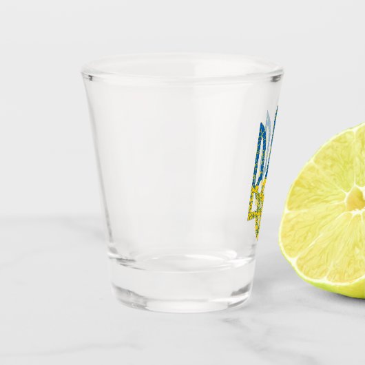 Oekraïense driekleurige getextureerde vlag van Oek Shot Glas (Links)