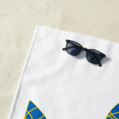 Oekraïense driekleurige getextureerde vlag van Oek Strandlaken (In situ)