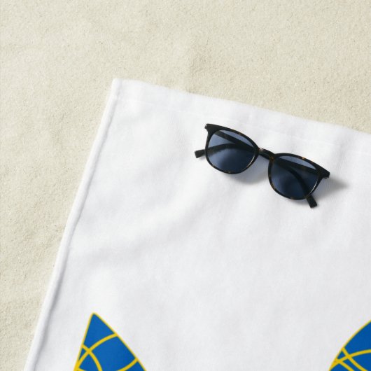 Oekraïense driekleurige getextureerde vlag van Oek Strandlaken (In situ)