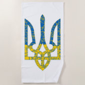 Oekraïense driekleurige getextureerde vlag van Oek Strandlaken (Voorkant)