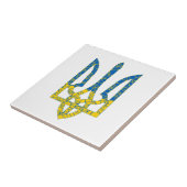 Oekraïense driekleurige getextureerde vlag van Oek Tegeltje (Zijkant)