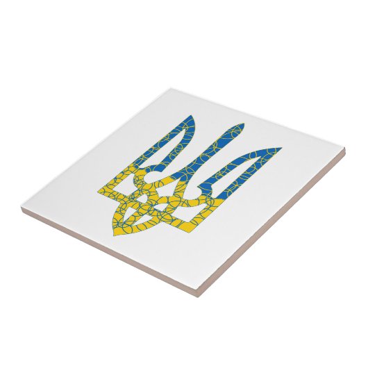 Oekraïense driekleurige getextureerde vlag van Oek Tegeltje (Zijkant)