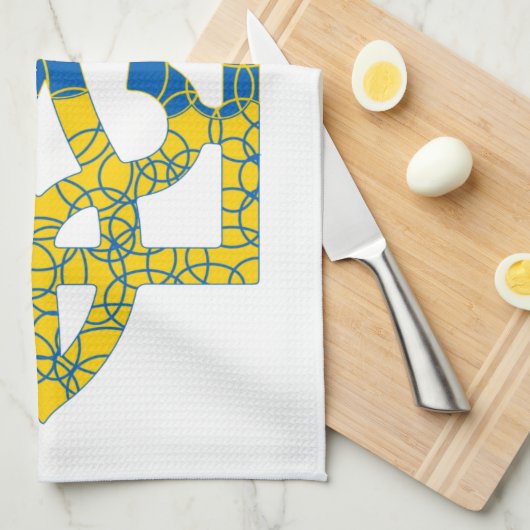 Oekraïense driekleurige getextureerde vlag van Oek Theedoek (Quarter Fold)