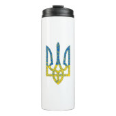 Oekraïense driekleurige getextureerde vlag van Oek Thermosbeker (Voorkant)