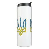 Oekraïense driekleurige getextureerde vlag van Oek Thermosbeker (Gedraaid links)