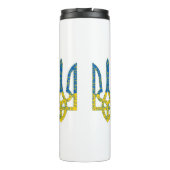 Oekraïense driekleurige getextureerde vlag van Oek Thermosbeker (Achterkant)