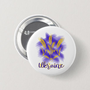 Oekraïense drietand gemaakt van tarwear ronde button 5,7 cm