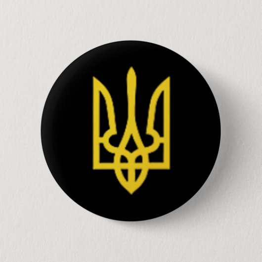Oekraïense Drietand - Oekraïens Tryzoeb-symbool  Ronde Button 5,7 Cm (Voorkant)