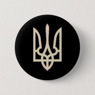 Oekraïense Drietand Oekraïens Wapen Vlag  Ronde Button 5,7 Cm