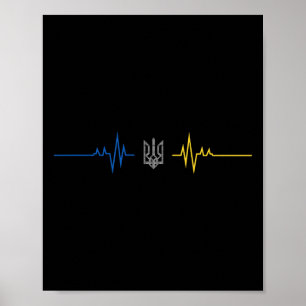 Oekraïense Drietand Oekraïense Vlag - Ik Sta Achte Poster