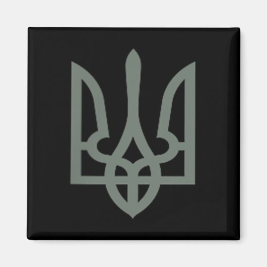 Oekraïense drietand symbool Tryzub embleem Magneet (Voorkant)