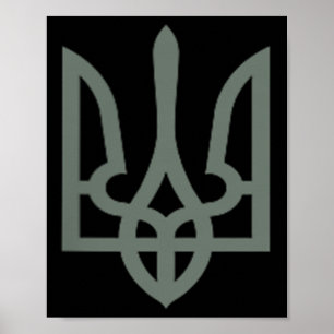 Oekraïense drietand symbool Tryzub embleem Poster