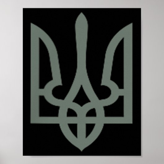 Oekraïense drietand symbool Tryzub embleem Poster (Voorkant)