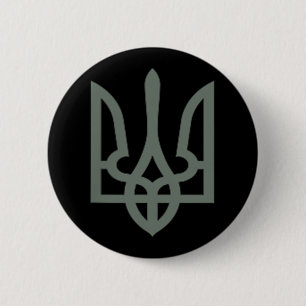 Oekraïense drietand symbool Tryzub embleem Ronde Button 5,7 Cm