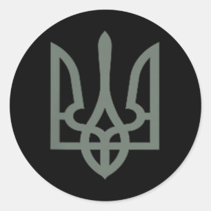 Oekraïense drietand symbool Tryzub embleem Ronde Sticker
