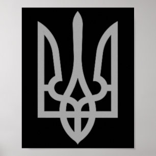 Oekraïense Drietand Tryzub Symbool Wapen Oekraïens Poster