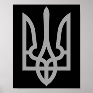 Oekraïense Drietand Tryzub Symbool Wapen Oekraïens Poster