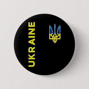 Oekraïense Drietand Wapen Embleem Oekraïense Vlag Ronde Button 5,7 Cm