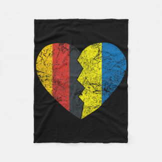 Oekraïense Duitse Vlag Hart Duitsland Oekraïne Vla Fleece Deken