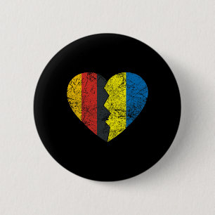 Oekraïense Duitse Vlag Hart Duitsland Oekraïne Vla Ronde Button 5,7 Cm