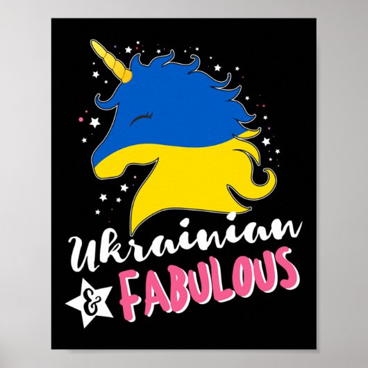 Oekraïense Eenhoorn Oekraïense Vlag Poster (Voorkant)