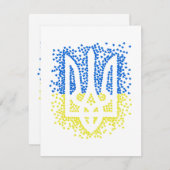 Oekraïense embleem drietand tryzub verstrooiing ha bedankkaart (Voorkant / Achterkant)